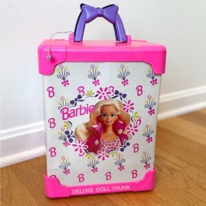 Vintage Barbie Doll Fashion Trunk Carrier Case Pink 90s 1993 Tara Toy Corp Made